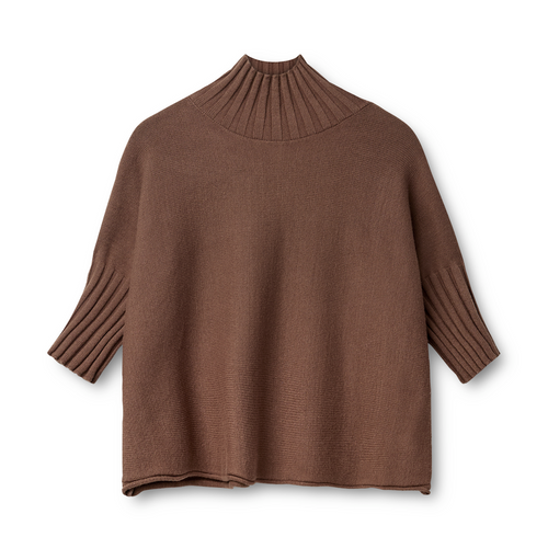 Brauner Strickpullover mit halbem Arm und turtelneck Wunderwerk Oldenburg