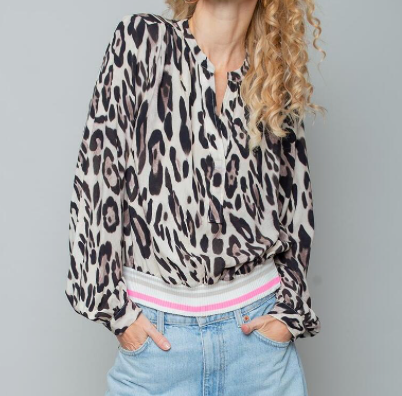 Leo Shirtbluse mit Neon Strickbund am Saum Wunderwerk Oldenburg