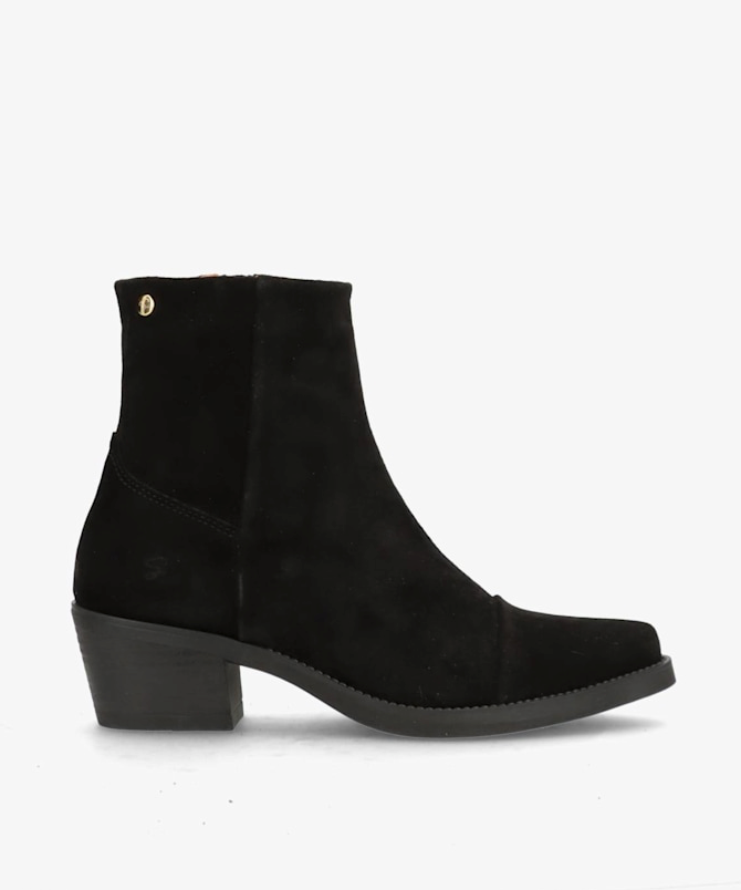 schwarze Stiefellette im Ankle Stiefel design mit Blockabsatz und Reißverschluss an der Seite, Wunderwerk Oldenburg