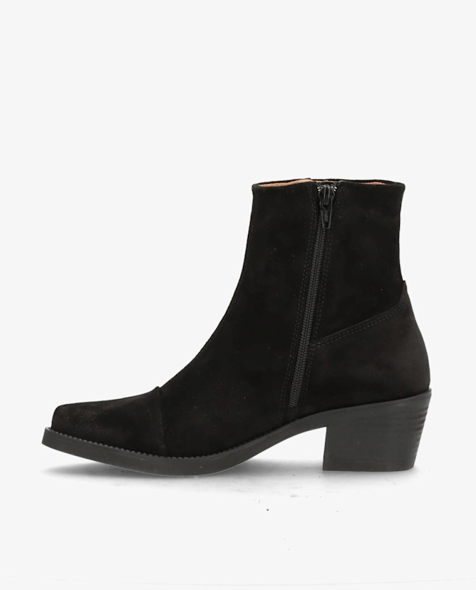 schwarz2 Stiefellette im ankle Stiefel design mit Blockabsatz und Reißverschluss an der Seite, Wunderwerk Oldenburg