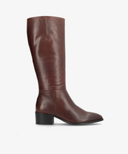 Lade das Bild in den Galerie-Viewer, Dunkelbrauner Long Stiefel mit Reißverschluss an der Innenseite Wunderwerk Oldenburg
