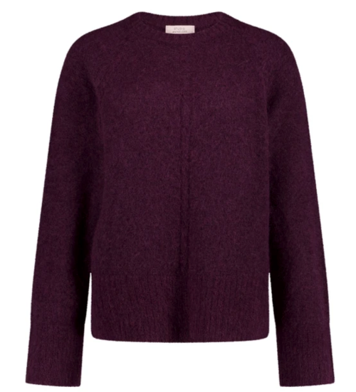 Auberginefarbener Wollpullover mit Rundhals und langen Ärmeln Wunderwerk Oldenburg