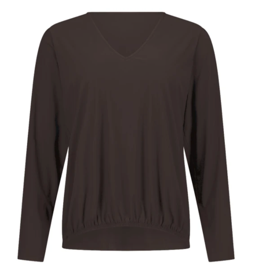 Dunkelbraunes  Langarmshirt mit V-Aussschnitt Wunderwerk Oldenburg