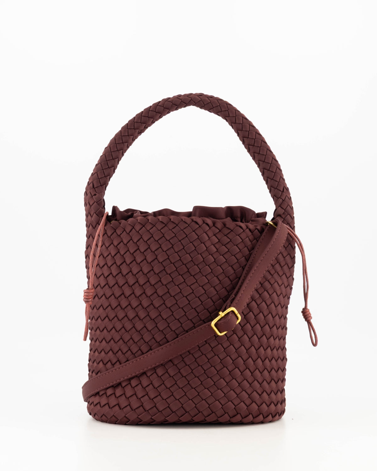 Handtasche aus hochwertigem Neopren mit zusätzlichem Staubbeutel und abnehmbarem, verstellbarem Schulterriemen in Burgundy, Wunderwerk Oldenburg