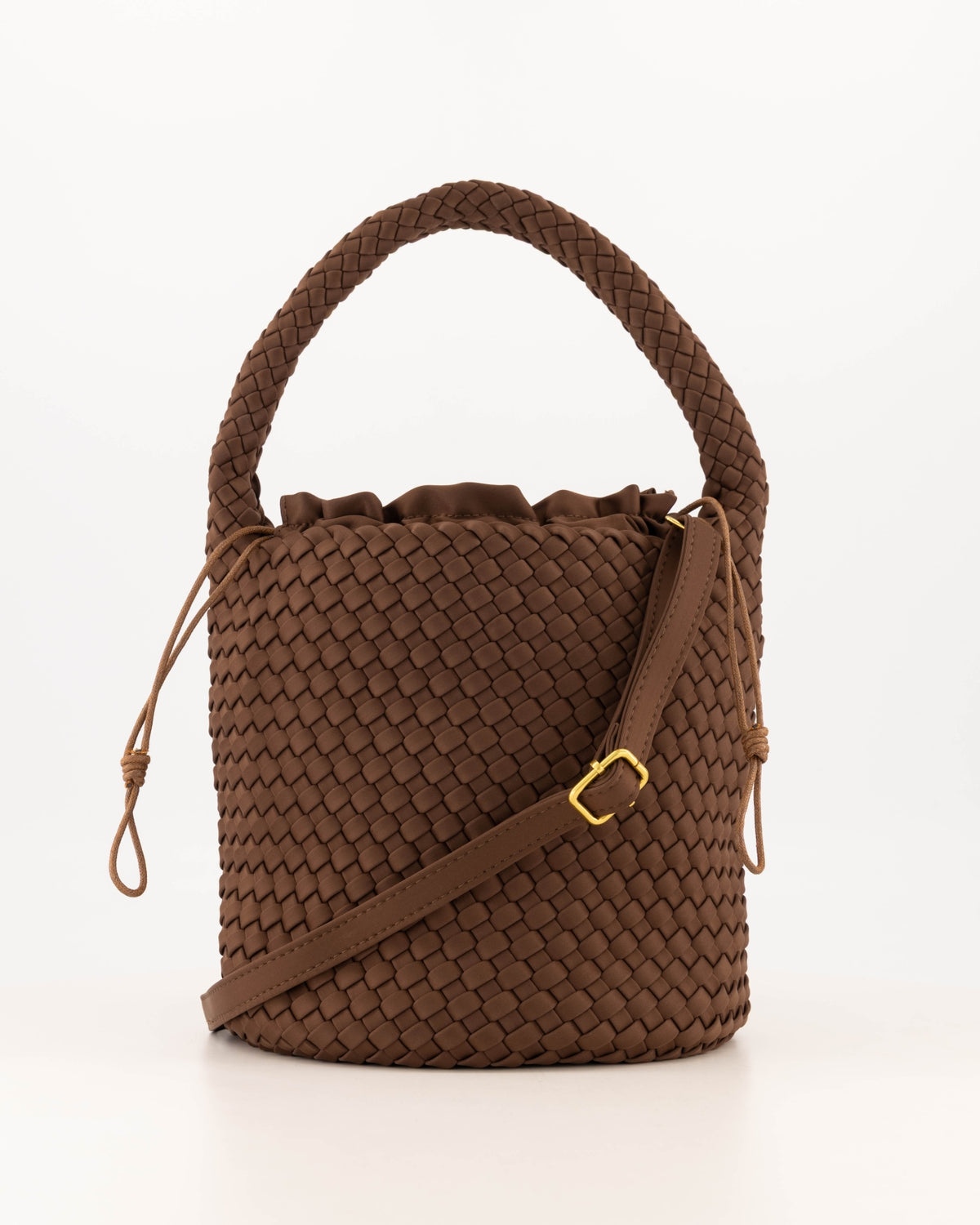  Handtasche aus hochwertigem Neopren mit zusätzlichem Staubbeutel und abnehmbarem, verstellbarem Schulterriemen in dunkelbraun, Wunderwerk Oldenburg