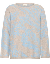 Lade das Bild in den Galerie-Viewer, Pullover mit Muster in hellblau und beige Wunderwerk Oldenburg
