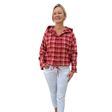 Lade das Bild in den Galerie-Viewer, Flanell Hoodie Bluse
