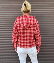 Lade das Bild in den Galerie-Viewer, Flanell Hoodie Bluse
