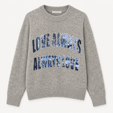 Lade das Bild in den Galerie-Viewer, grauer  Pullover mit Paillettenaufschrift Wunderwerk Oldenburg

