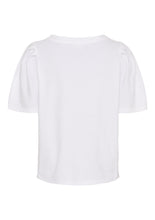 Lade das Bild in den Galerie-Viewer, Weißes T-Shirt mit V-Ausschnitt und leichten Puffärmeln, Wunderwerk Oldenburg
