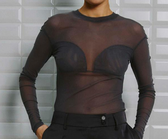 Langarm Mesh Shirt in grau, Wunderwerk Oldenburg