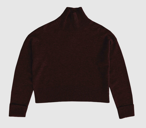 Wollpullover mit Kaschmir mit hohem Kragen in der Farbe Bordeaux, Wunderwerk Oldenburg