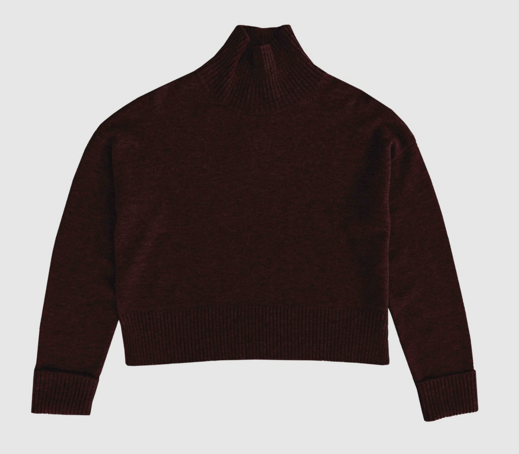 Wollpullover mit Kaschmir mit hohem Kragen in der Farbe Bordeaux, Wunderwerk Oldenburg