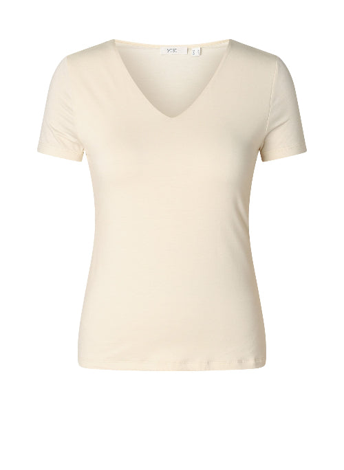 Naturfarbenes V-Ausschnitt Slim Fit T-Shirt Wunderwerk Oldenburg