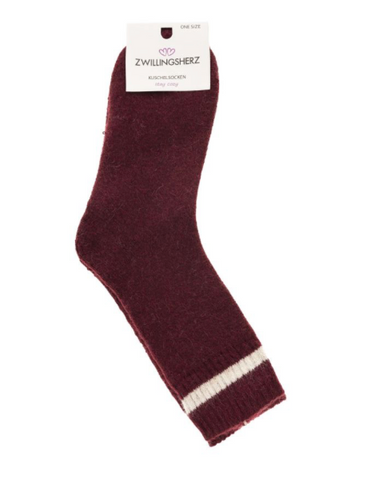 Bordeauxfarbende Socken in einer Einheitsgröße von Gr. 36-41 tragbar, Wunderwerk Oldenburg