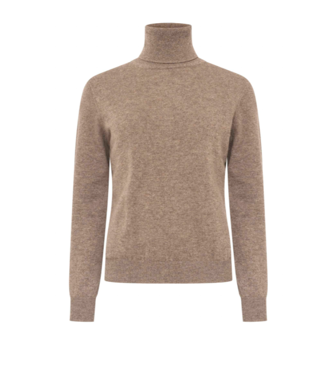 Taupefarbener Rollkragenpullover aus Kaschmir Wunderwerk Oldenburg