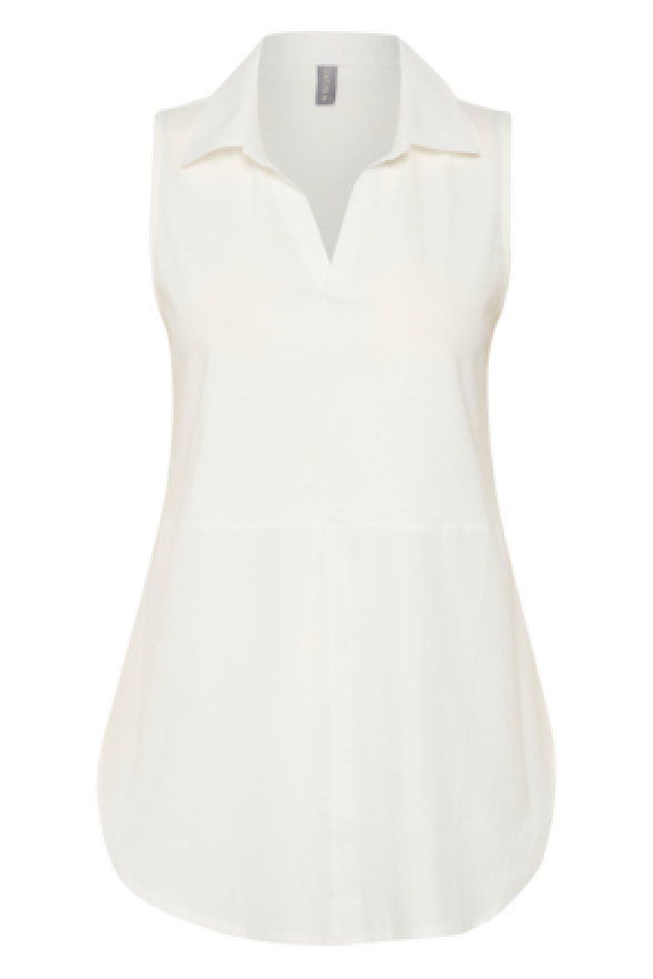 Langes Blusentop mit Kragen in offwhite, perfekt unterm Pullover zu ziehen, Wunderwerk Oldenburg
